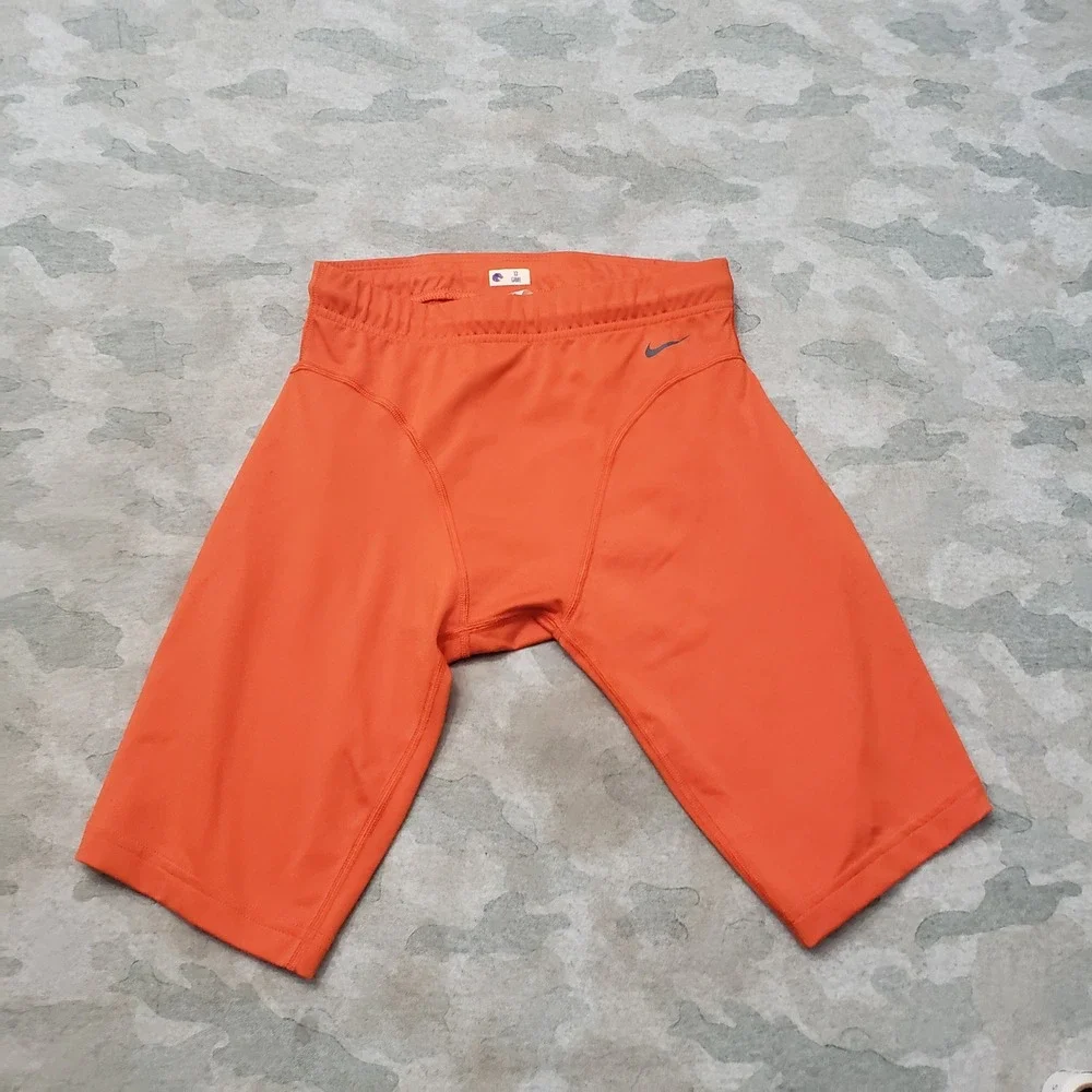 Nike Compression Shorts Mens Large Orange NCAA Team Athletic